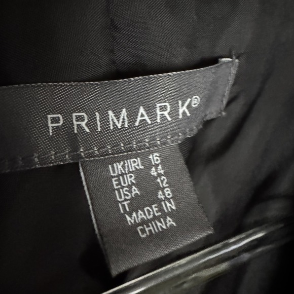 Primark Black Faux Leather Jacket Blazer US Size 12 Large Womens Career Capsule - Picture 5 of 6